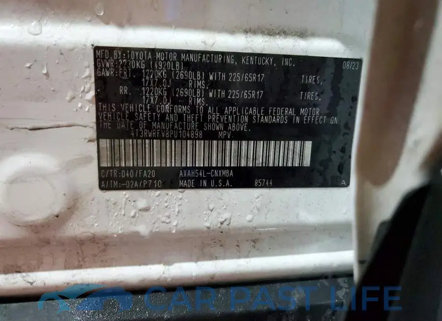 4T3RWRFV8PU104898# 13