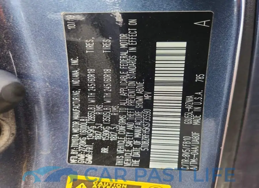 5TDBZRFH5KS735590# 14