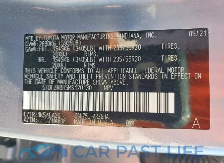 5TDFZRBH5MS120130# 13