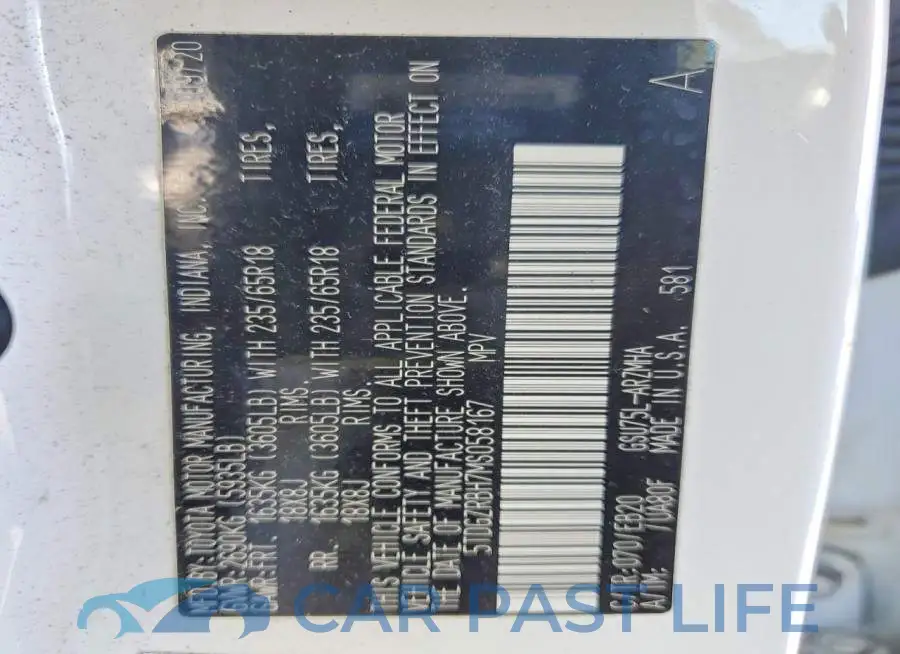 5TDGZRBH7MS058167# 13
