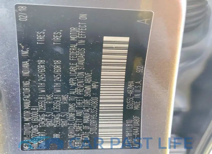 5TDJZRFH9JS540800# 14