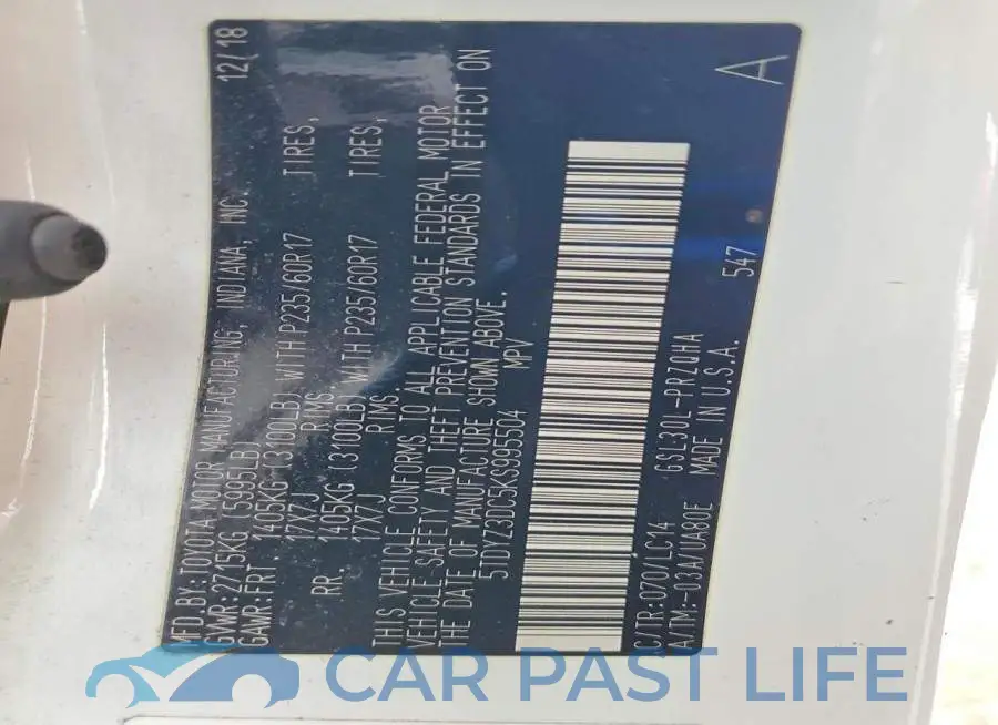 5TDYZ3DC5KS995504# 13