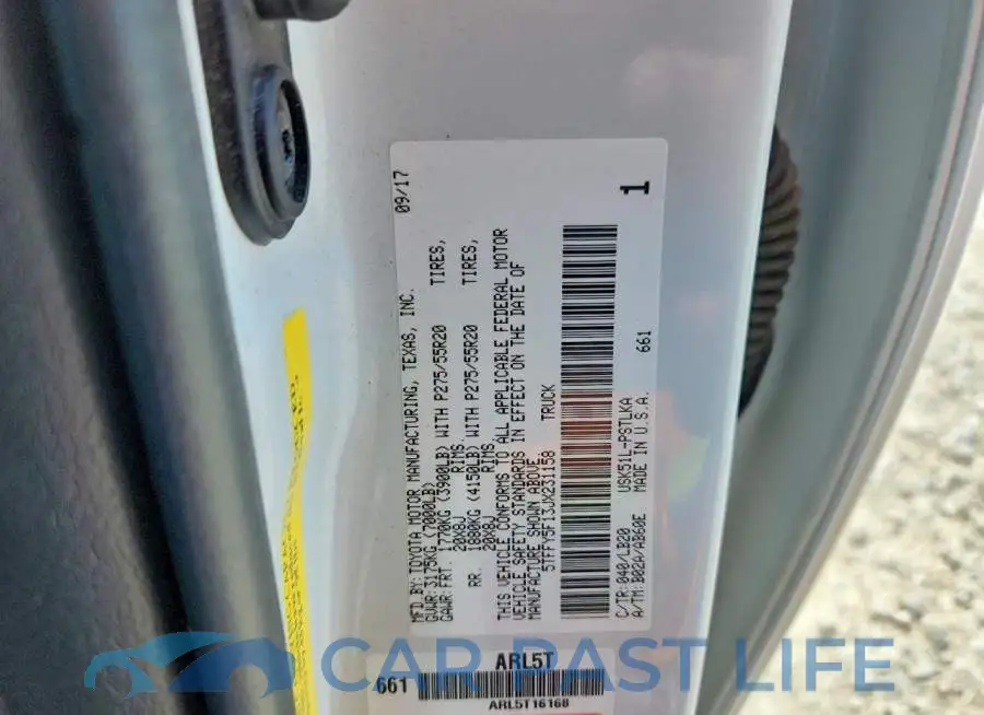 5TFFY5F13JX231158# 12