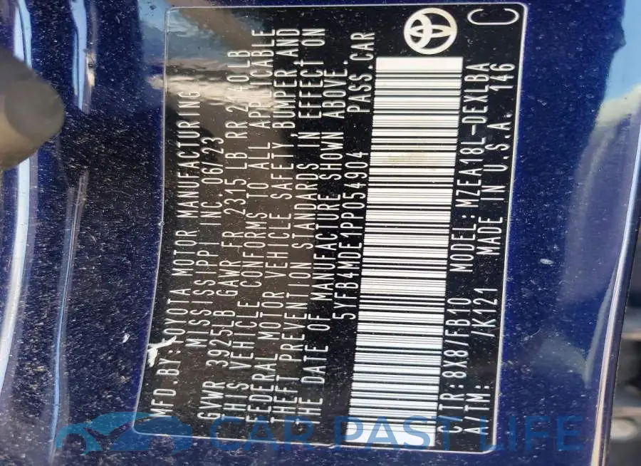 5YFB4MDE1PP054904# 12
