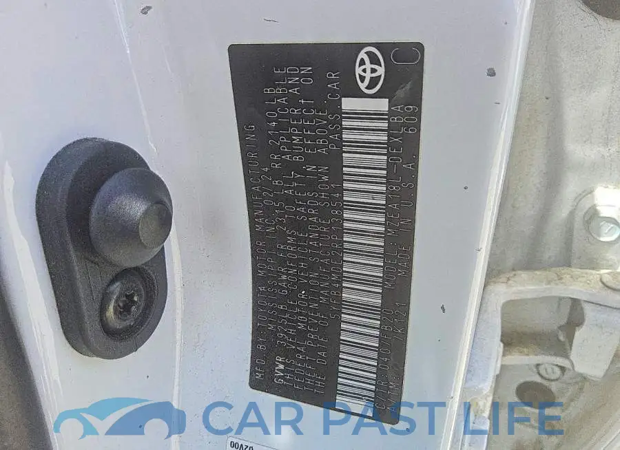 5YFB4MDE2RP138541# 12