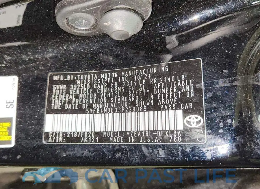 5YFB4MDE3SP239089# 12