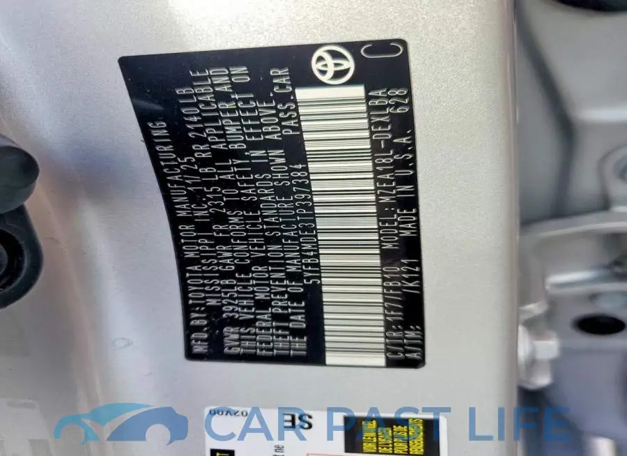 5YFB4MDE3TP397384# 12