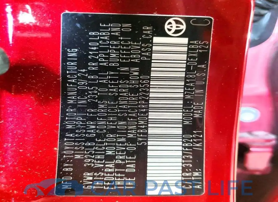 5YFB4MDE4RP223560# 12