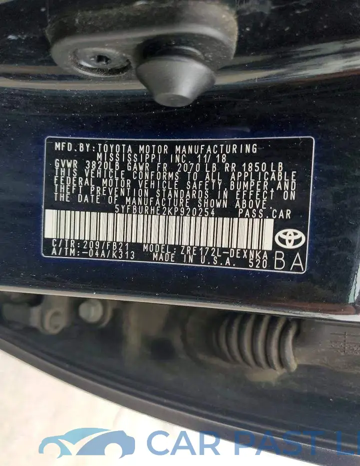 5YFBURHE2KP920254# 12