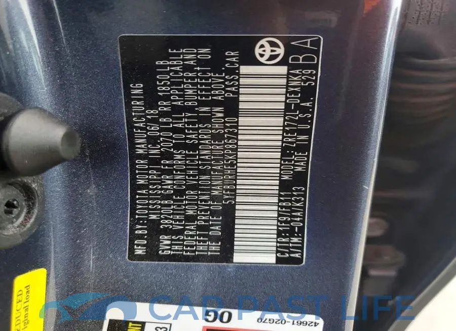 5YFBURHE5KP867310# 13