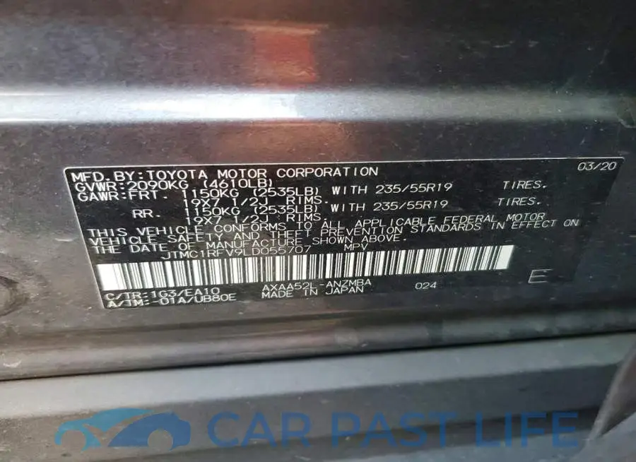 JTMC1RFV9LD055707# 13