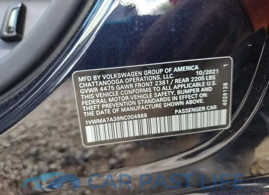 1VWMA7A39NC004888# 12