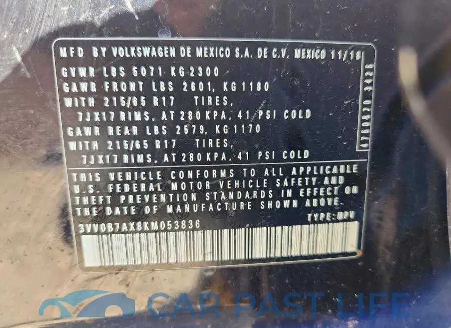 3VV0B7AX8KM053836# 13