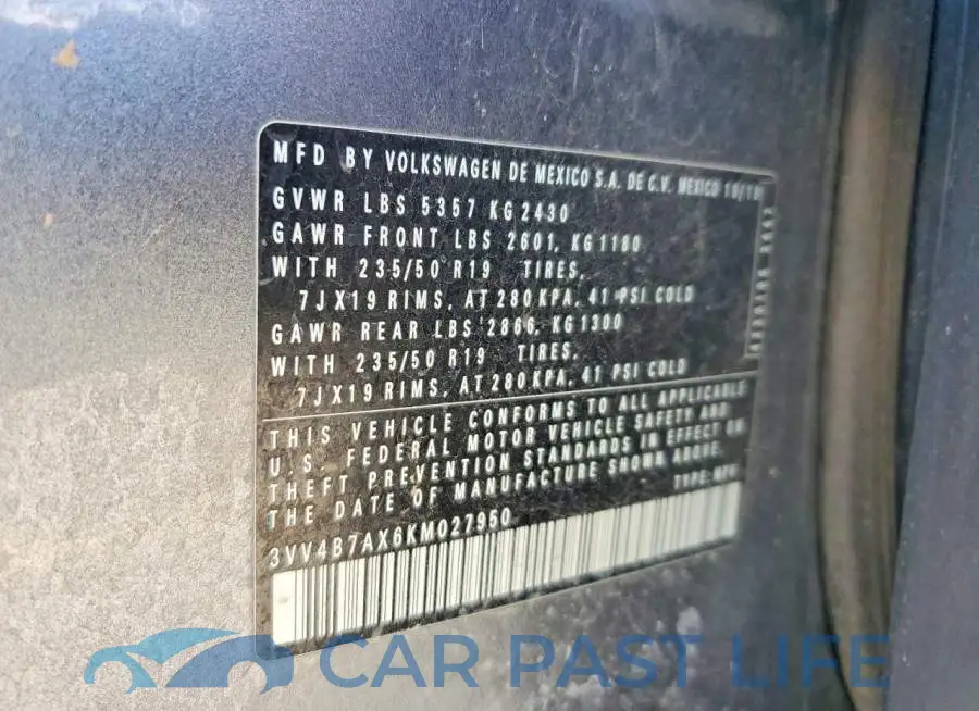 3VV4B7AX6KM027950# 13