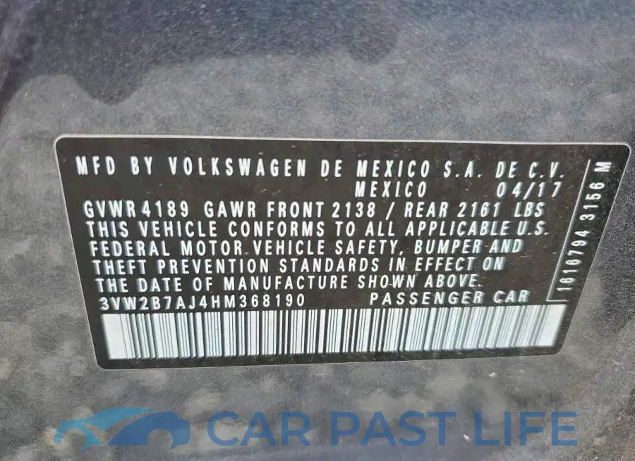 3VW2B7AJ4HM368190# 12