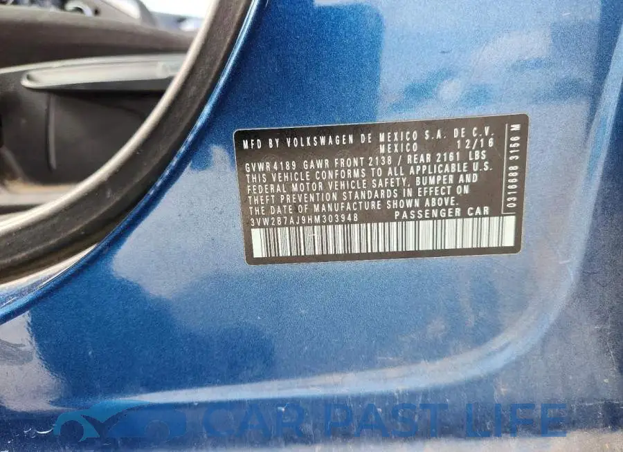 3VW2B7AJ9HM303948# 12