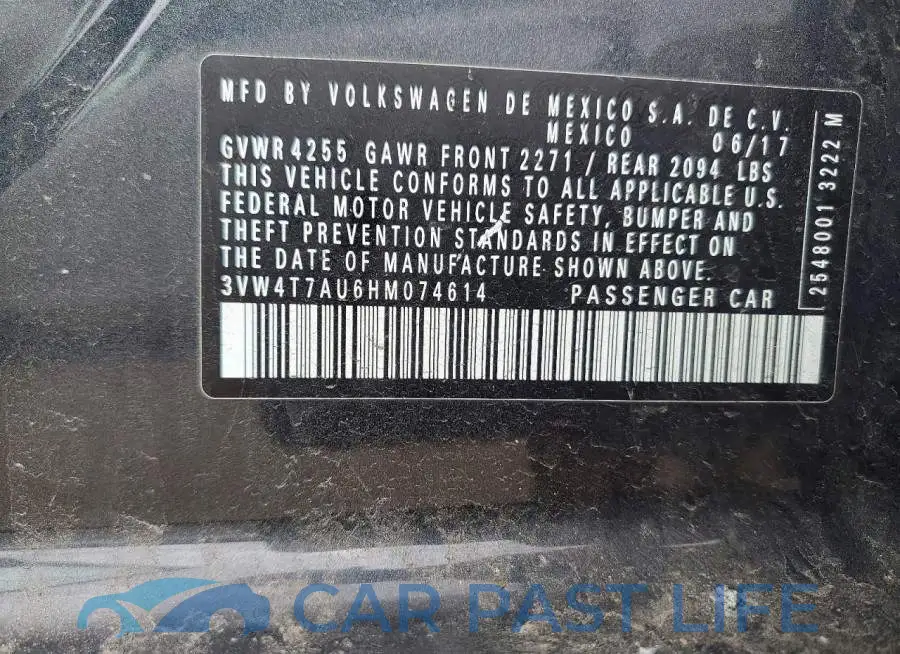 3VW4T7AU6HM074614# 13