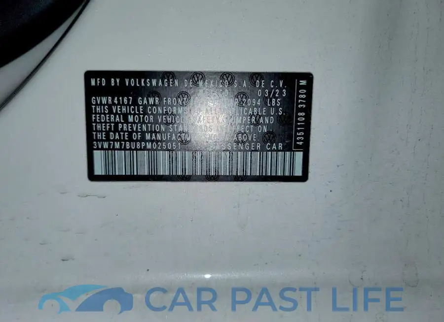 3VW7M7BU8PM025051# 13