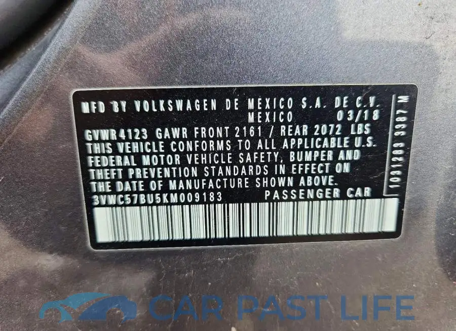 3VWC57BU5KM009183# 13