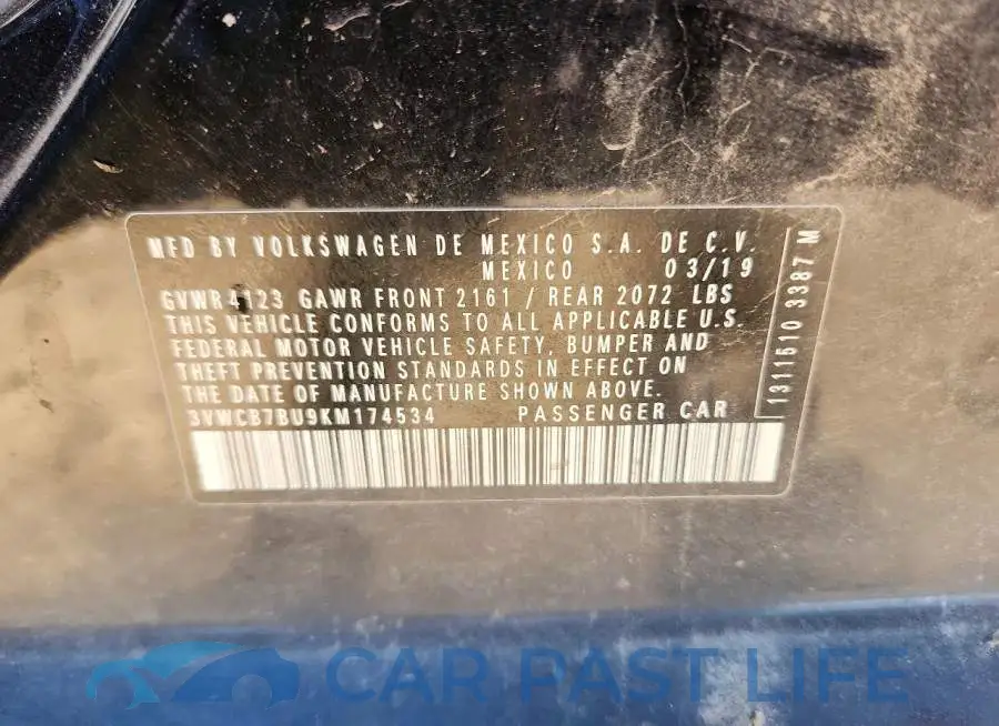 3VWCB7BU9KM174534# 13