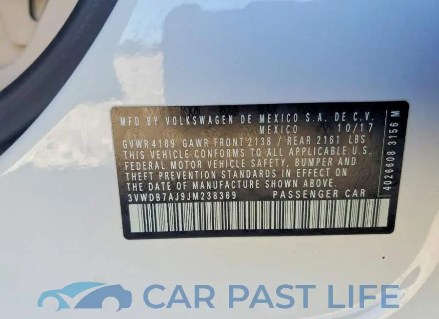 3VWDB7AJ9JM238369# 12