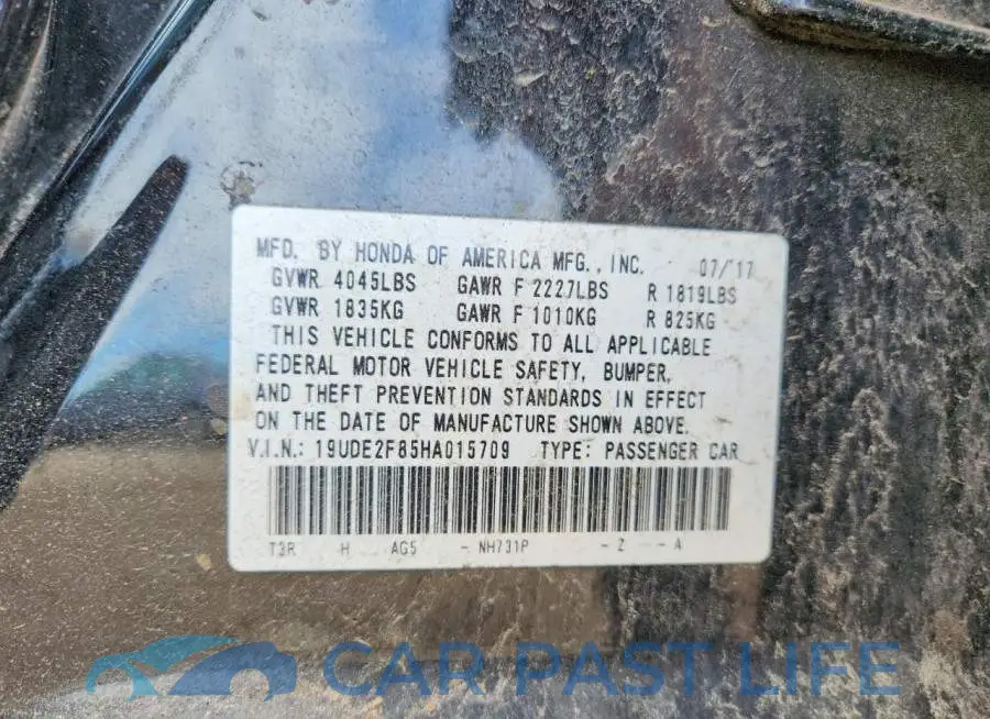 19UDE2F85HA015709# 12