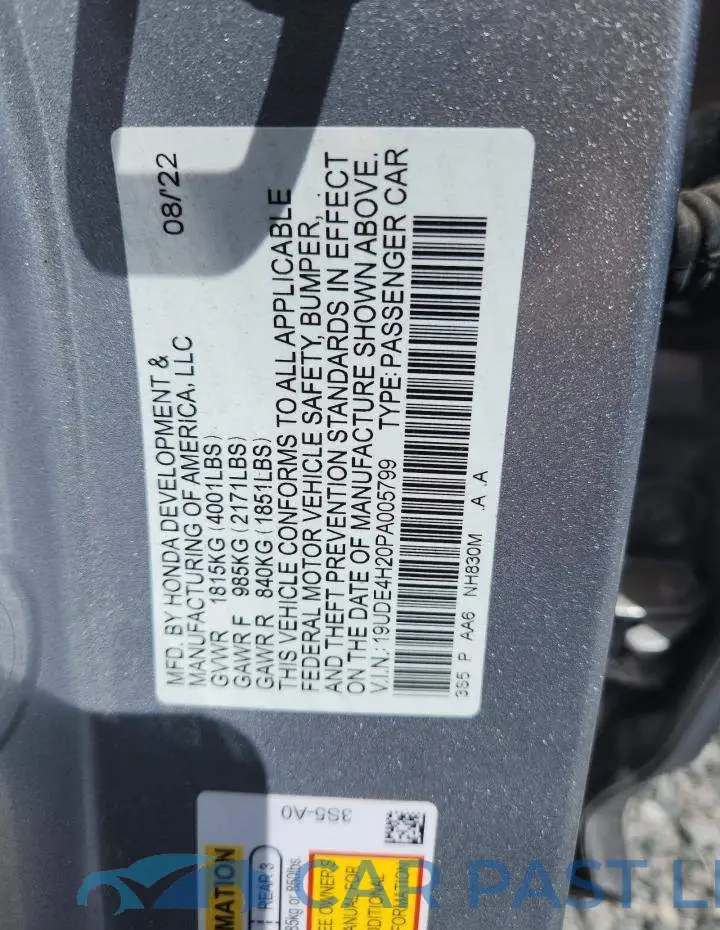 19UDE4H20PA005799# 12