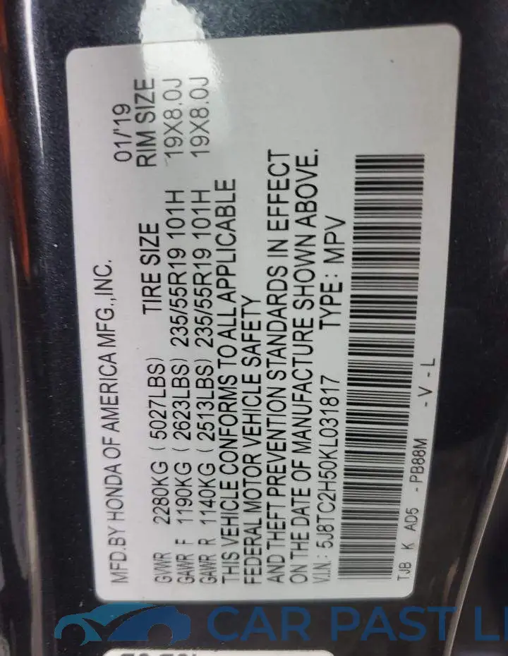 5J8TC2H50KL031817# 13