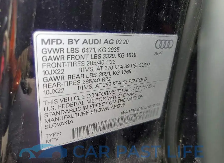 WA1EVAF10LD018020# 14
