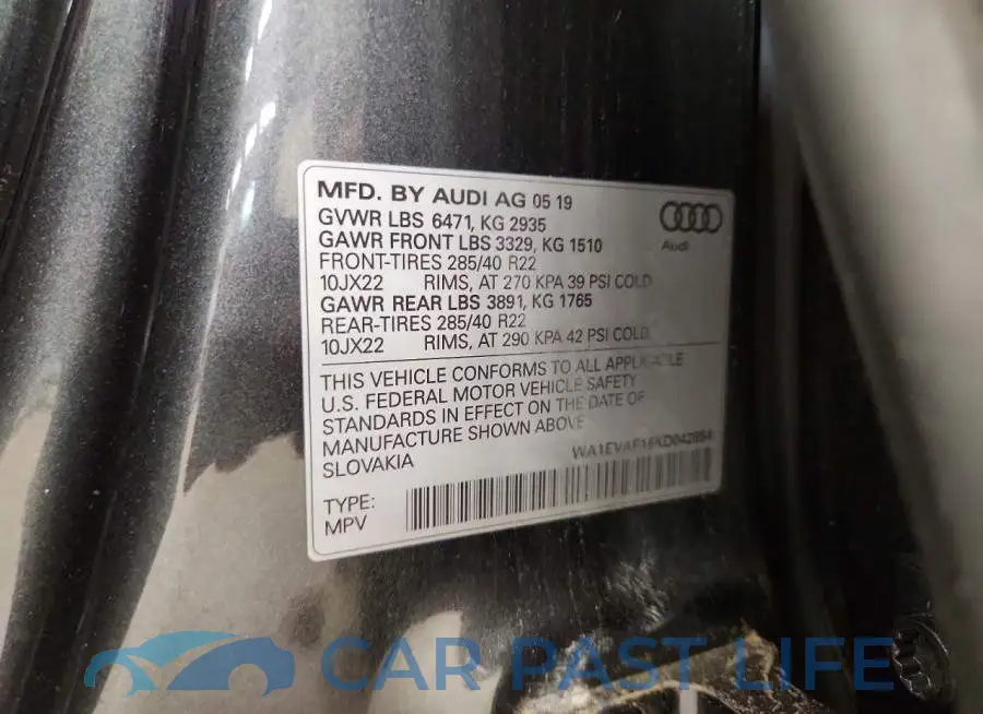 WA1EVAF16KD042854# 13