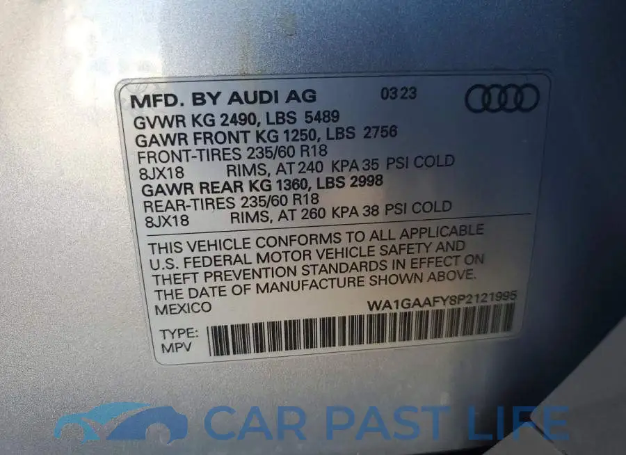 WA1GAAFY8P2121995# 13