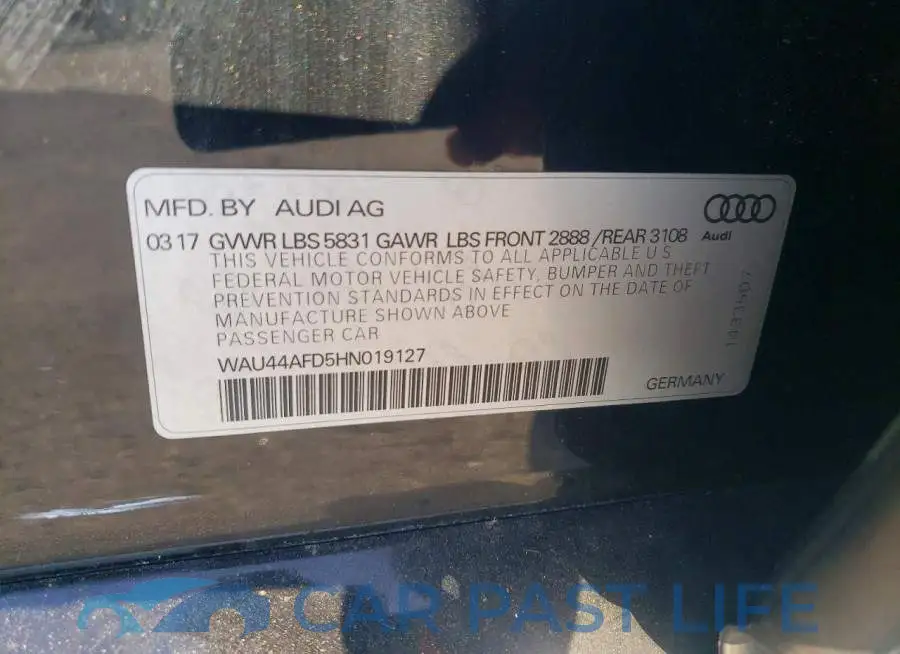 WAU44AFD5HN019127# 12