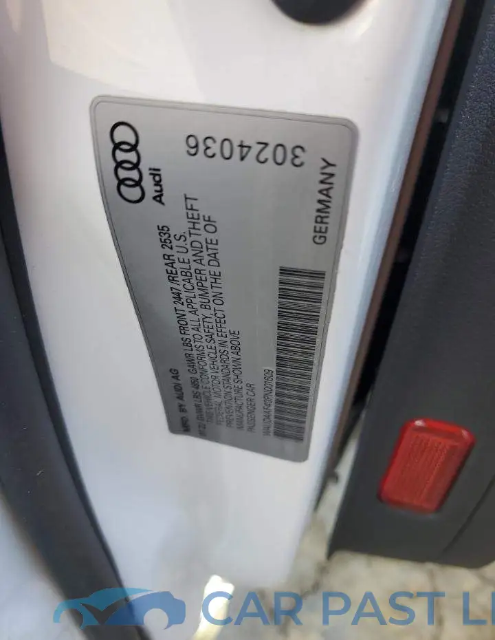 WAUDAAF40PN001609# 12