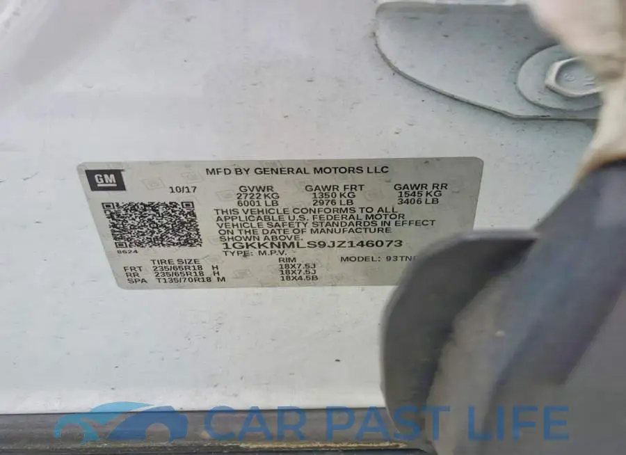 1GKKNMLS9JZ146073# 13
