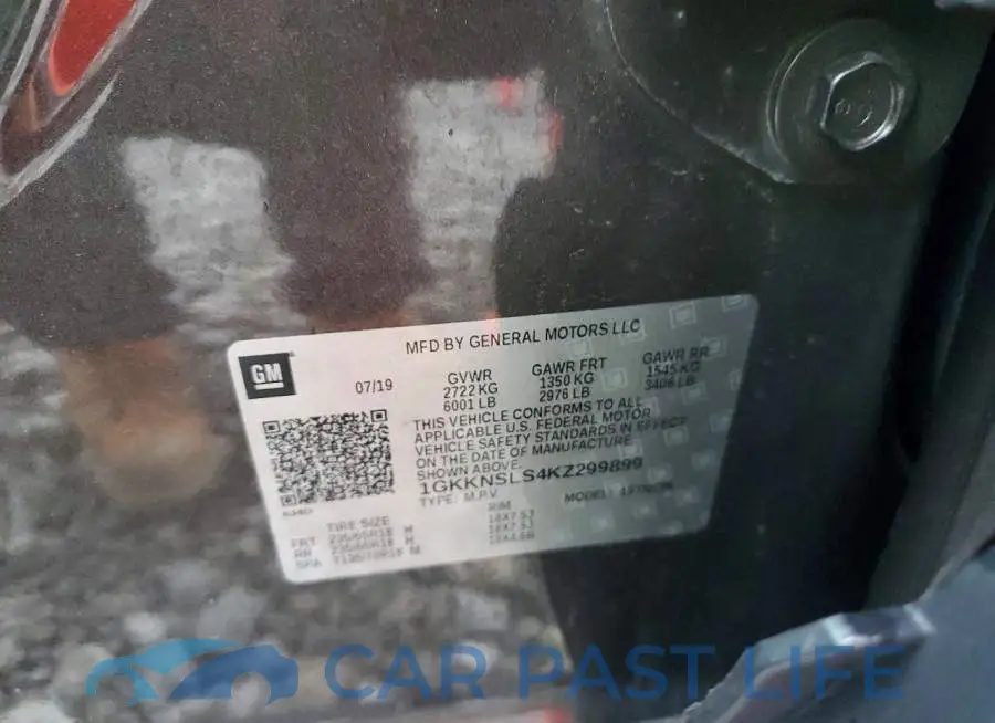 1GKKNSLS4KZ299899# 13