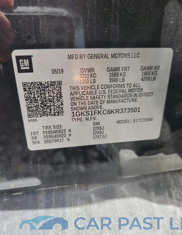 1GKS1FKC6KR373501# 13