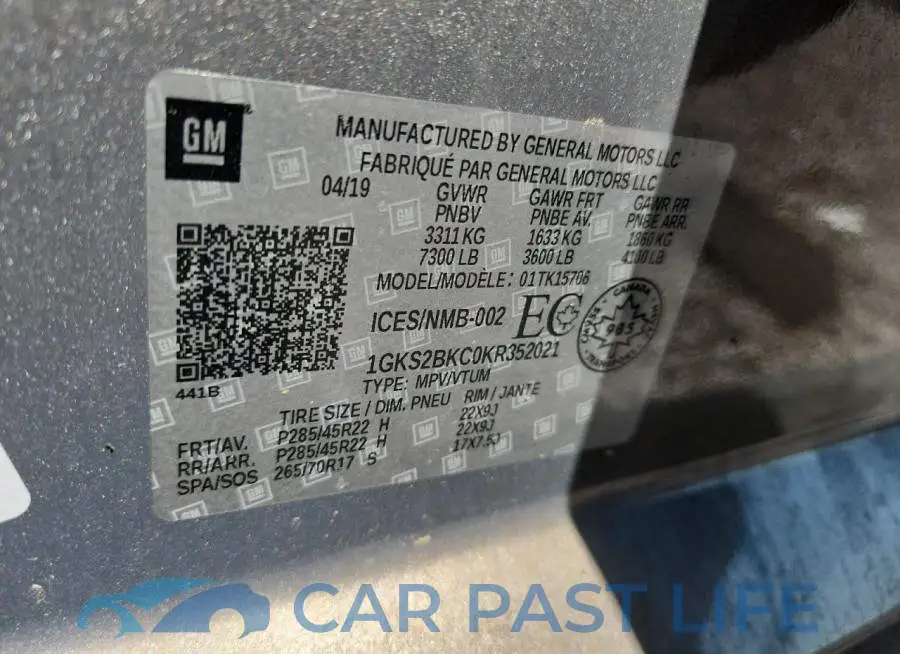 1GKS2BKC0KR352021# 13
