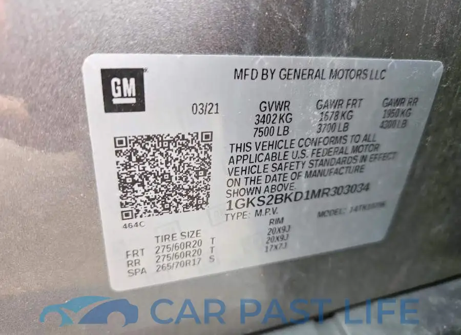1GKS2BKD1MR303034# 13