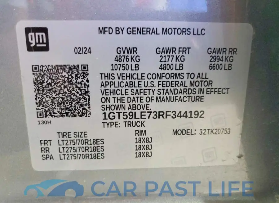 1GT59LE73RF344192# 12