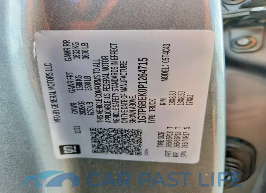 1GTP6BEK0P1264715# 12