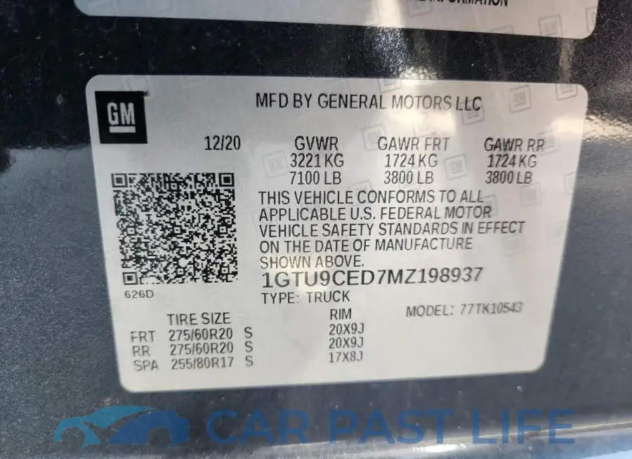 1GTU9CED7MZ198937# 12