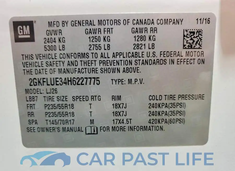2GKFLUE34H6227775# 14