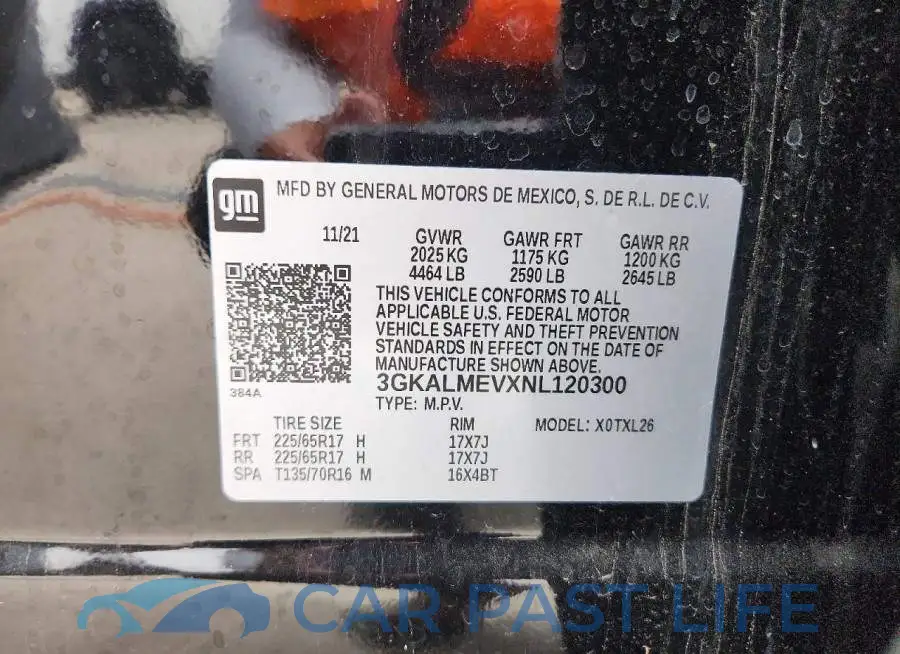 3GKALMEVXNL120300# 13