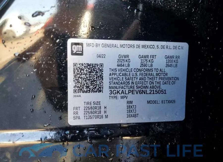 3GKALPEV6NL215051# 13