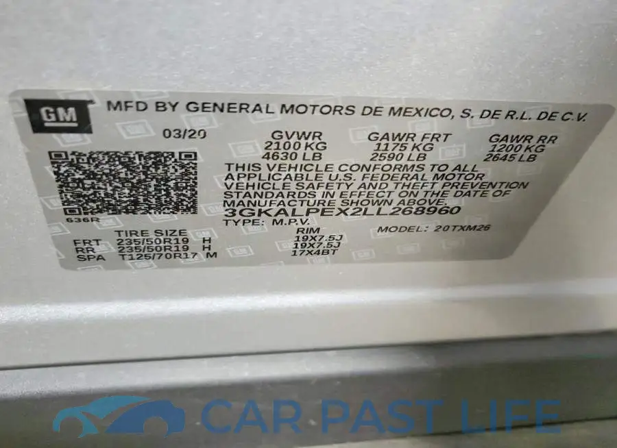 3GKALPEX2LL268960# 13