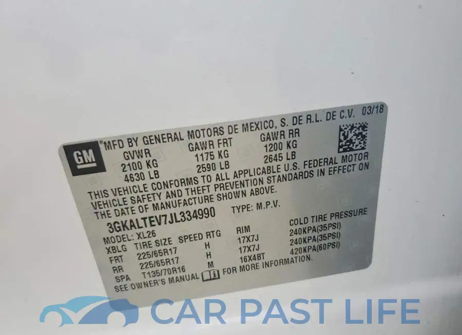 3GKALTEV7JL334990# 14