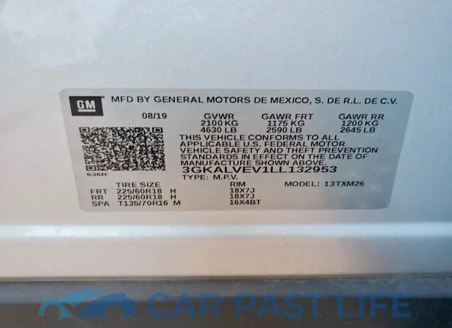 3GKALVEV1LL132953# 13