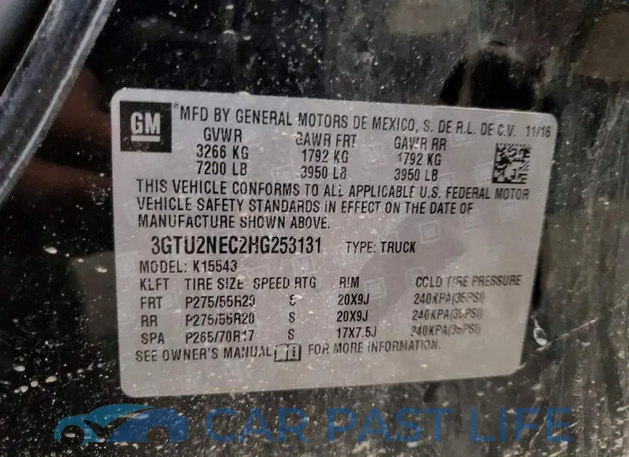 3GTU2NEC2HG253131# 12