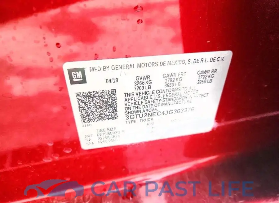 3GTU2NEC4JG363376# 12