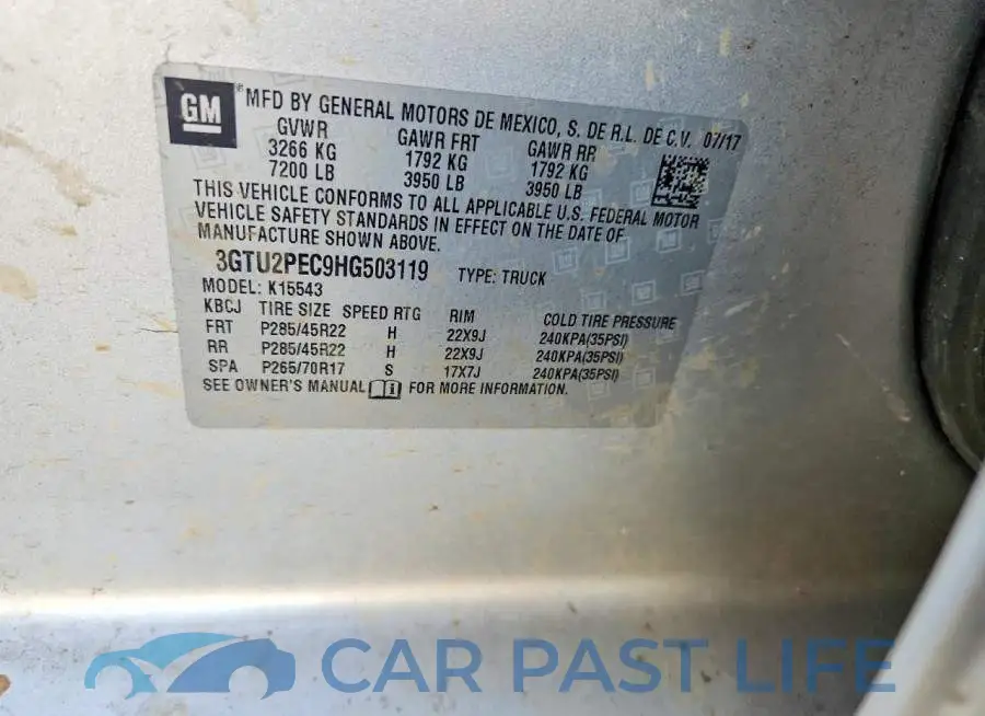 3GTU2PEC9HG503119# 13
